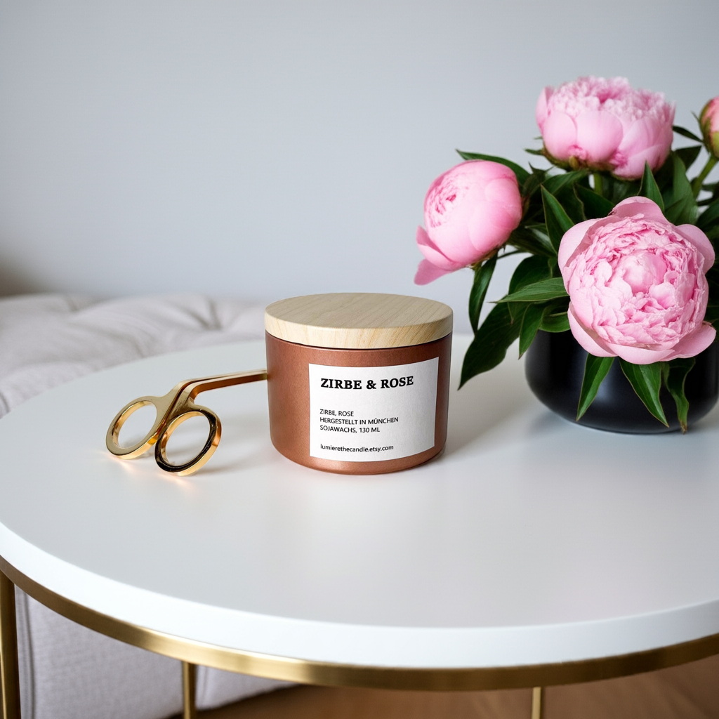 Duftkerze ZIRBE-ROSE