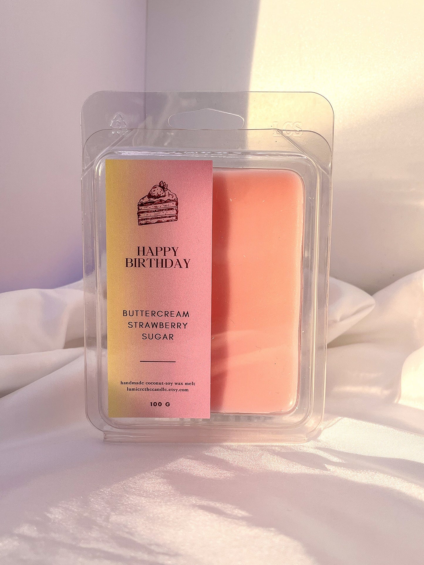 waxmelts, raumduft happy birthday buttercream strawberry sugar rose quarz