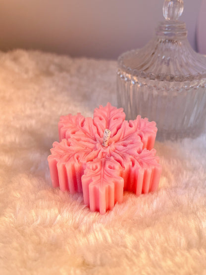 Schneeflocken Kerze rosa