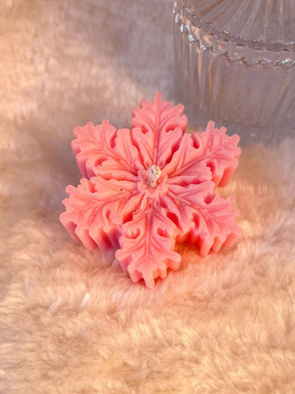 Schneeflocken Kerze rosa